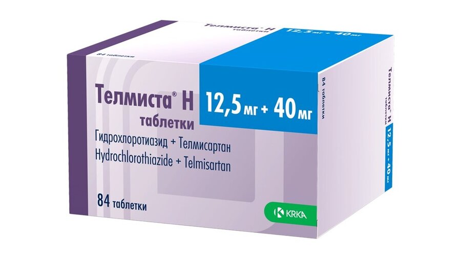 Телмиста Н таб. 40мг+12,5мг №84
Телмиста Н таб. 40мг+12,5мг №84