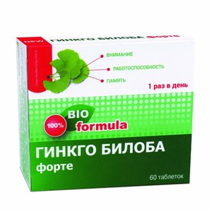 Гинкго Билоба Форте таб. №60 гинкго билоба с глицином и витамином в6 green side грин сайд таблетки 300мг 120шт