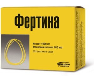 Фертина инозит 1000мг Фолиевая кислота 100мкг пакетики-саше 3г №30
