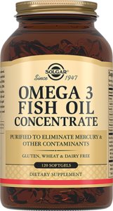 Солгар Концентрат рыбьего жира Омега-3 капс. №120 natrol рыбий жир омега 3 со вкусом лимона 1000 мг 60 капсул
