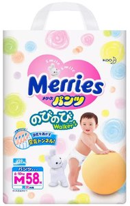 

Мерриес Трусики-подгузники M (6-10кг) №58 23059/359643