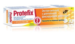 Протефикс крем фиксирующий д/зубных протезов 40мл (экстра-сильный прополис) протефикс крем д фиксации зубных протезов 20 мл