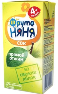 

ФрутоНяня Сок Яблоко прямого отжима неосветленный 200мл д/детей раннего возр.