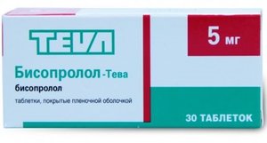 Бисопролол-Тева таб. п/о 5мг №30