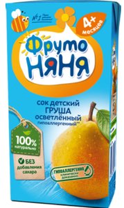 ФрутоНяня Сок Груша осветленный 200мл д/детей раннего возр.
