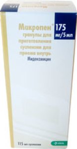 Макропен гранулы д/сусп. внутрь 175мг/5мл 20г