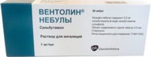 Вентолин Небулы р-р д/ингал. 1мг/мл 2.5мл №20
