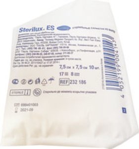 Салфетки Стерилюкс ЕС марлевые стерил. (7,5х7,5см) №10 салфетки марлевые стер евро 8слоев 7 5х7 5см 10