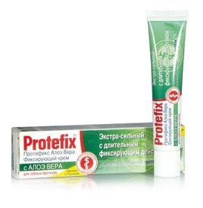 Протефикс крем фиксирующий д/зубных протезов 40мл (экстра- сильный алоэ вера)