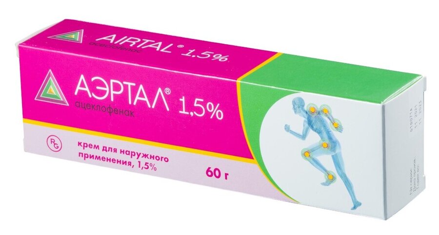 Аэртал крем 1.5% 60г