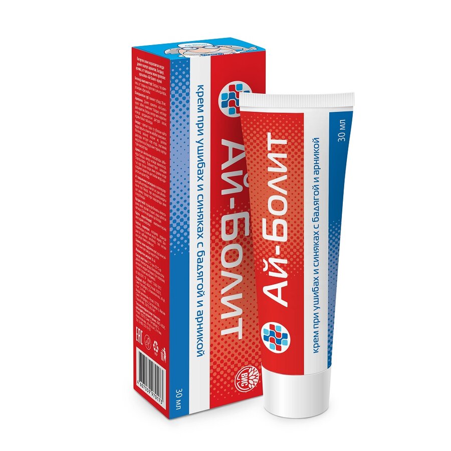 Айболит крем д/тела бадяга/арника/троксерутин/экстр. пиявк. при синяках с тонизир. эффект. 30мл