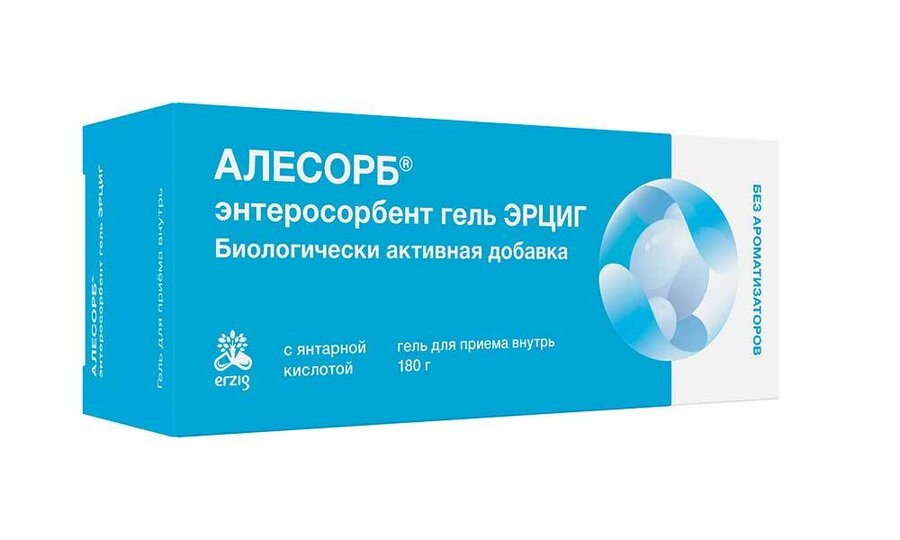 Алесорб энтеросорбент гель д/приема внутрь б/аромата туба 180г