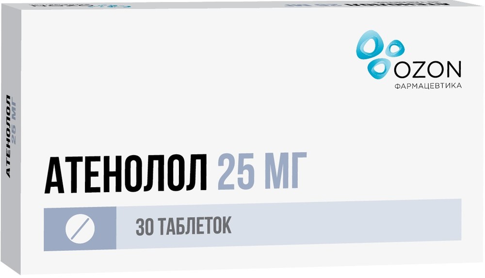 Атенолол-Озон таб. п.п.о. 25мг N30 дротаверин таблетки 40 мг озон 20 шт
