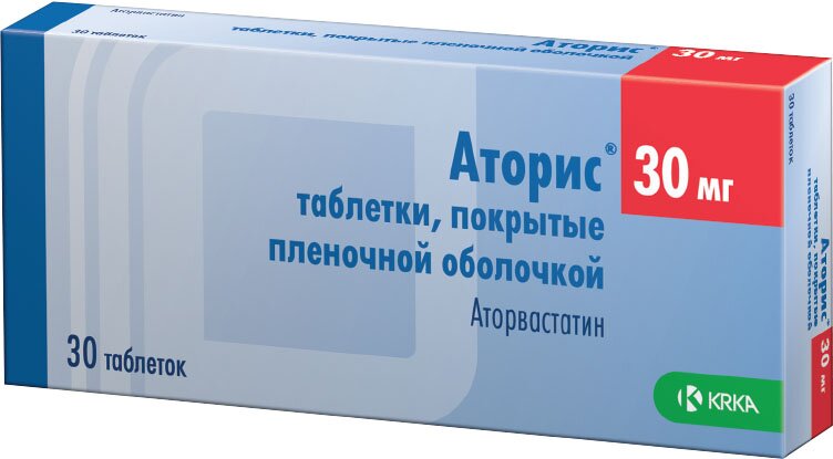 Аторис, 30 мг, таблетки, покрытые пленочной оболочкой, 30 шт. купить по цене от