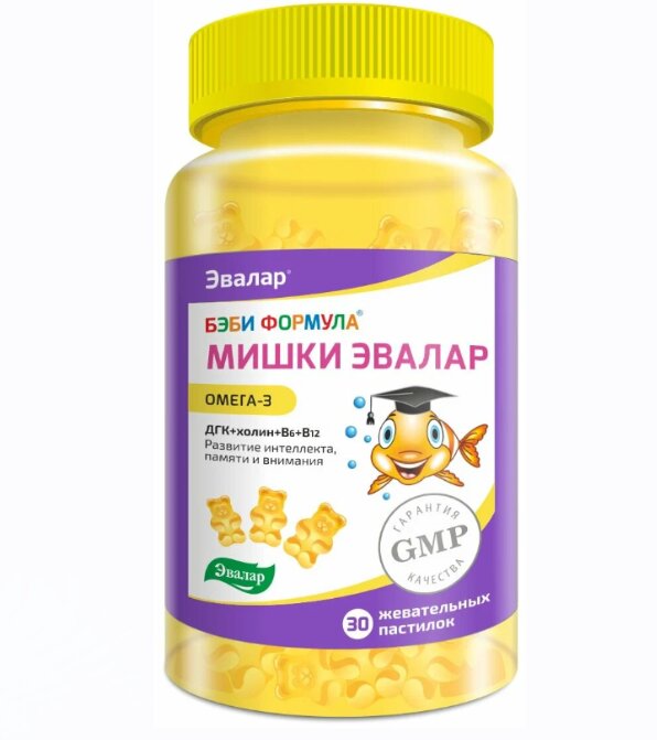Бэби формула Мишки Омега-3 паст. жев. №30