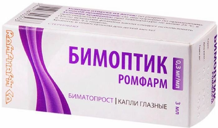Бимоптик Ромфарм капли гл. 0,3мг/мл 3мл