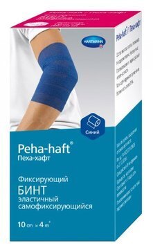 Бинт когезивный самофиксир.Пеха-Хафт б/лат(4м х10см) синий в Медведово