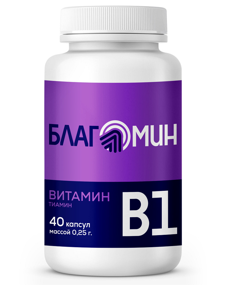 Благомин витамин В1 (тиамин) капс. №40 gls витамин д3 120 капсул