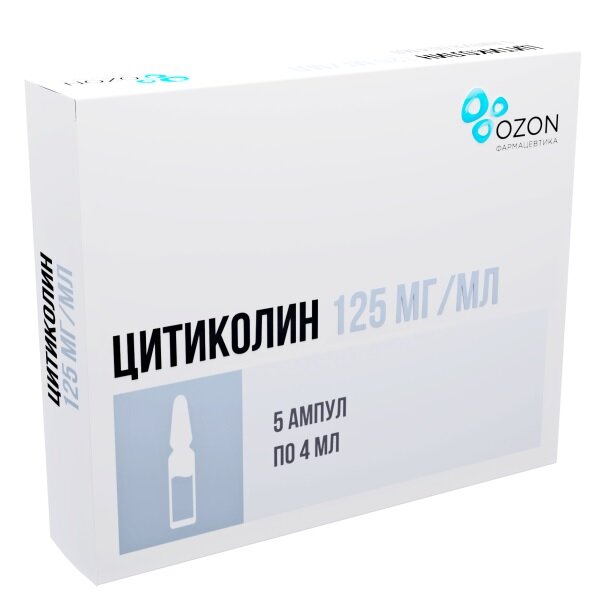 

Цитиколин р-р в/в в/м 125мг/мл 4мл амп. №5