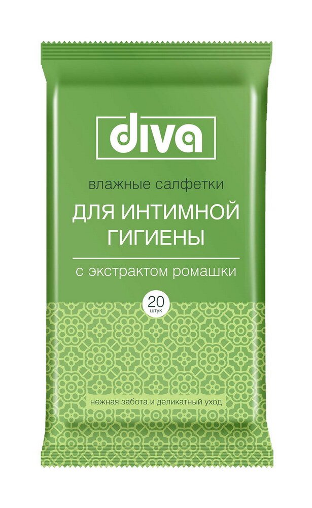 Дива салфетки влажные д/интимной гигиены с экстрактом ромашки №20