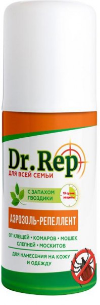 Доктор Реп аэрозоль-репеллент от клещей/комаров универсальный 100мл