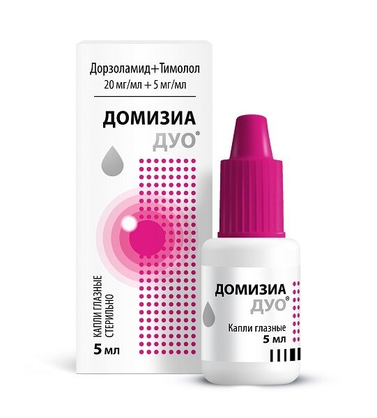 Домизиа Дуо капли глазн. 20мг/мл+5мг/мл флак. кап. 5мл