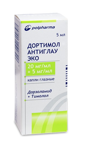 Дортимол антиглау ЭКО капли гл. 20 мг/мл + 5 мг/мл 5 мл офтан тимолол фл 0 5% 5мл