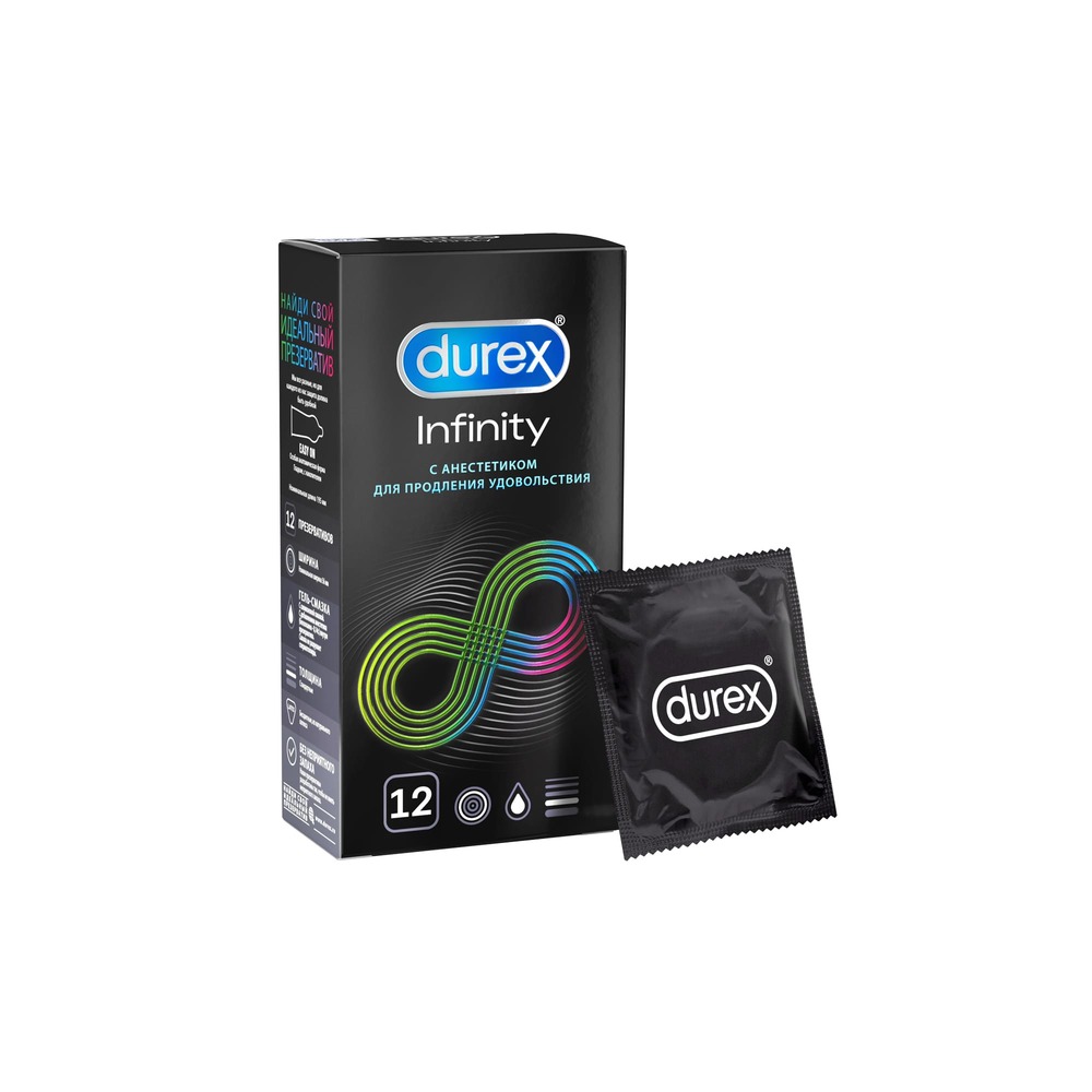 Дюрекс Инфинити презервативы гладкие с анестетиком №12 дюрекс инфинити презервативы гладкие с анестетиком 12