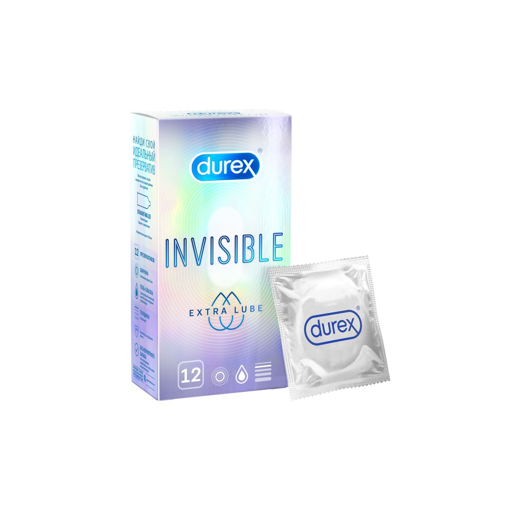 Дюрекс Инвизибл экстра луб презервативы №12 презервативы invisible durex дюрекс 3шт