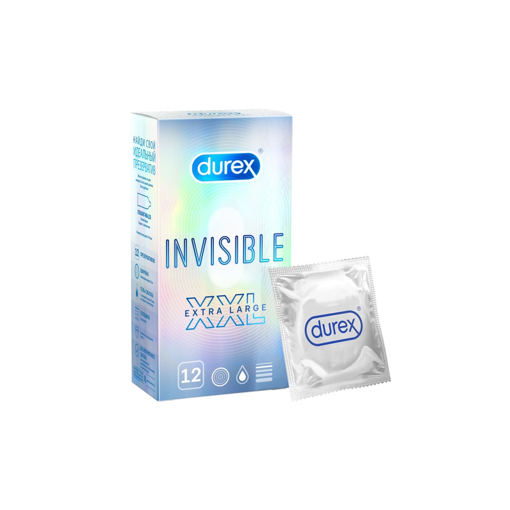 Дюрекс Инвизибл XXL презервативы №12 дюрекс инвизибл xxl презервативы 12