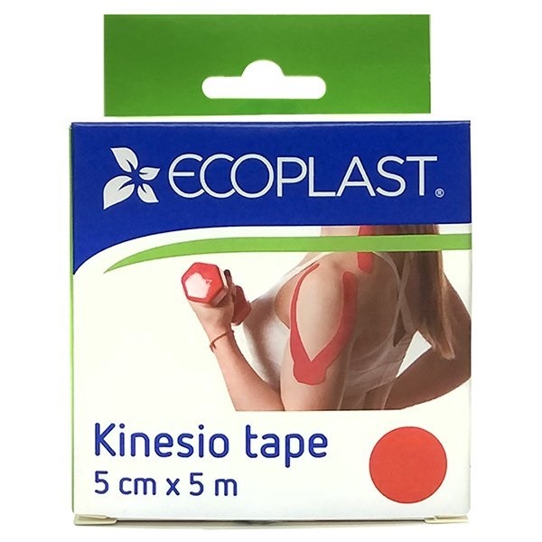 Экопласт кинезио тейп 5см*5м красный cure tape classic тейп хлопок 5 см 5 м красный 1 шт