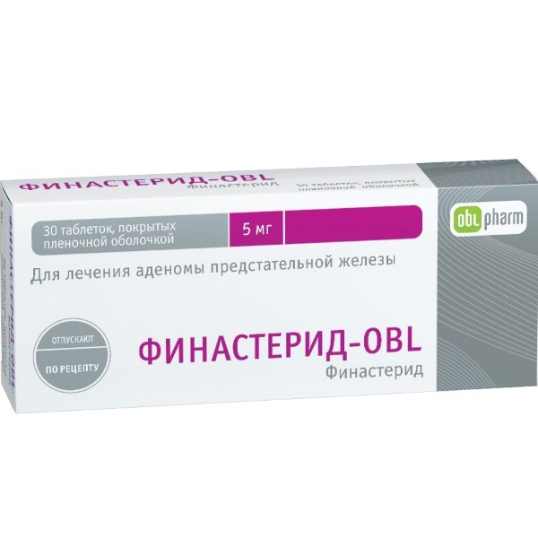Финастерид-OBL таб. п.о 5мг №30 финастерид obl таблетки 5 мг 30 шт