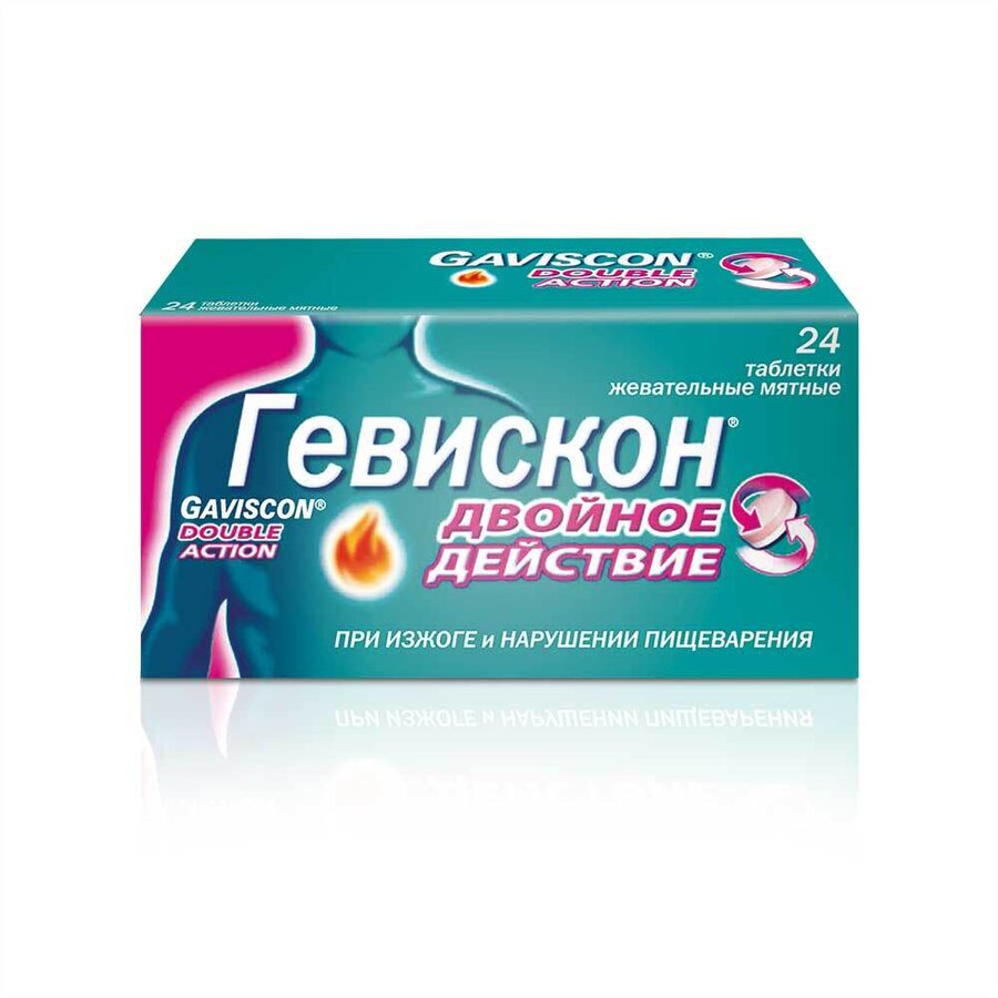 Гевискон Двойное действие таб. мята №24