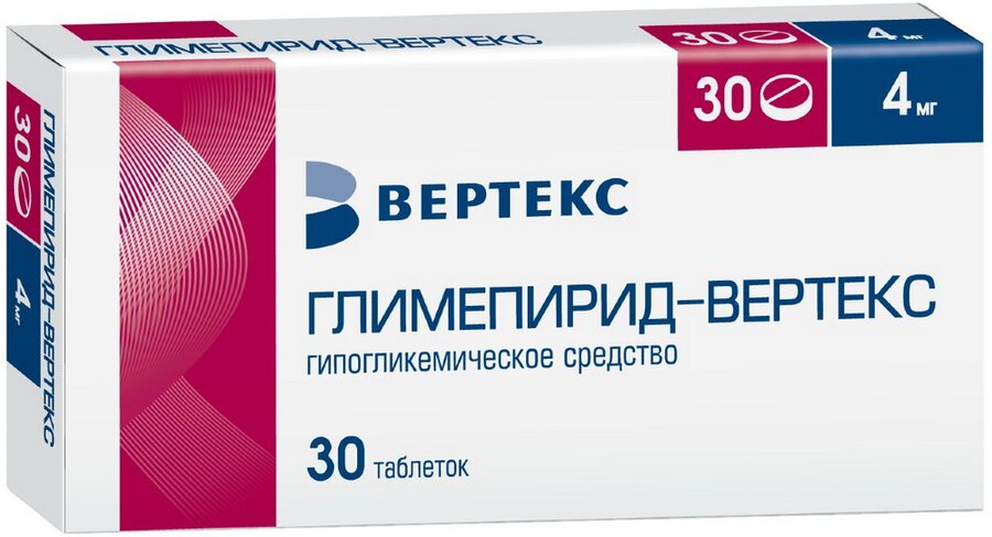 Глимепирид-Вертекс таб. 4мг №30
