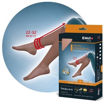 Би Велл гольфы компрес. JW-121 2кл. р.3 натуральные
