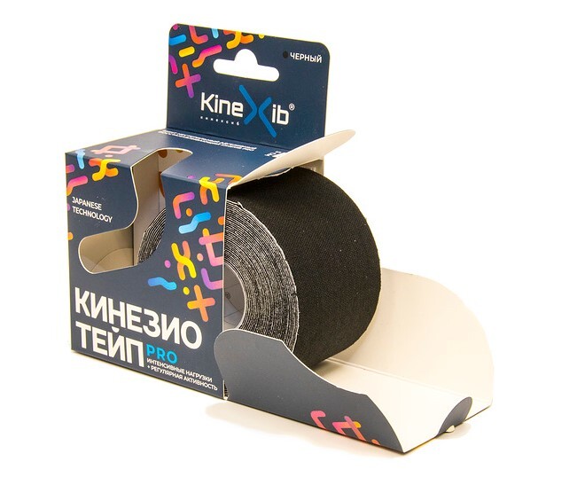 Кинезио тейп Kinexib Pro (5м х5см) черный бинт bbalance кинезио тейп для лица super soft tape для чувствительной кожи бежевый