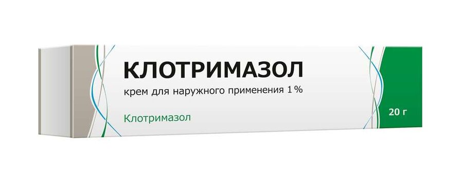 Клотримазол крем д/наружного прим. 1% 20г