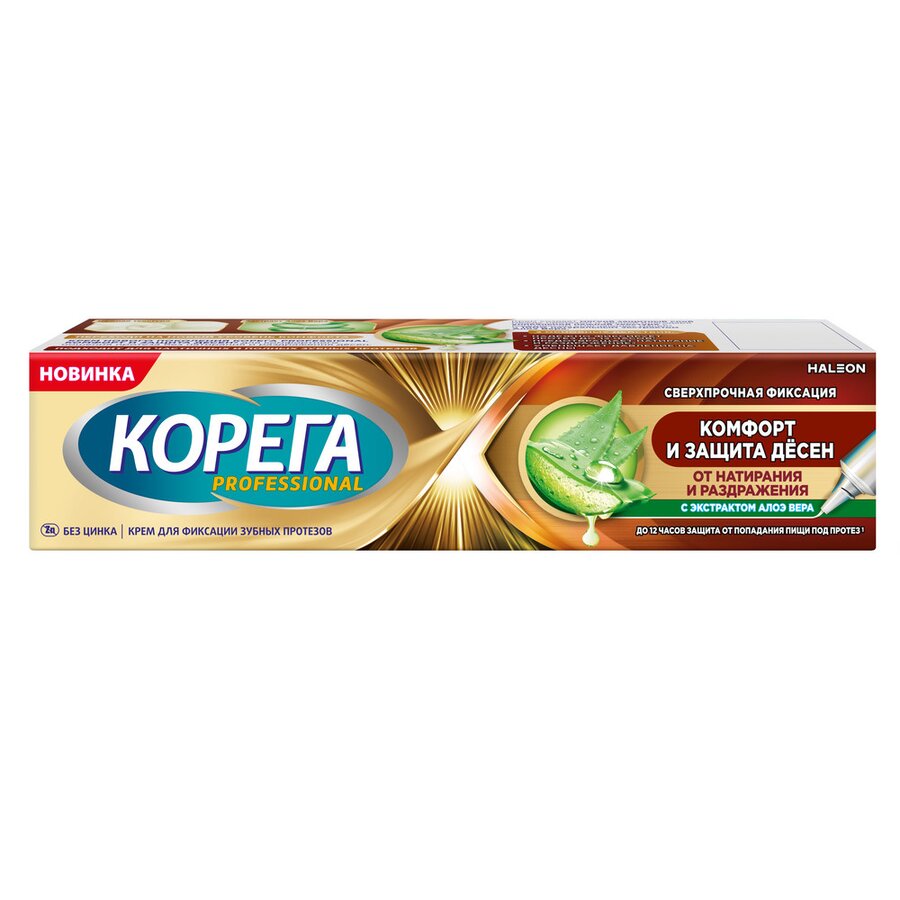 Корега крем д/фикс. зуб. протезов комфорт/защита десен алоэ вера 40г