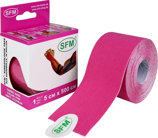 Лента Кинезио-Тейп СФМ-Пластер хлопковая основа (5м х5см) розовый