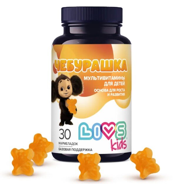 Ливс Кидс Чебурашка мультивит. д/детей паст. марм. №30
