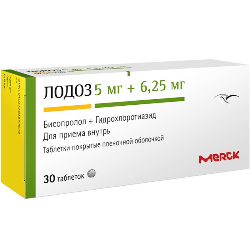 Лодоз таб. п.о 5мг+6.25мг №30 в Шушарах