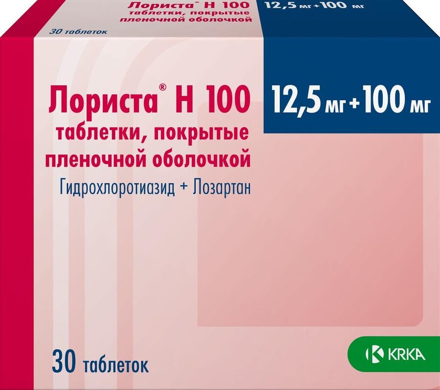 Лориста Н таб. п/о 100мг+12,5мг №30 в Воронеже