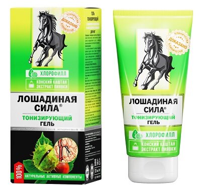 Лошадиная сила гель тонизирующий с каштаном и пиявкой д/вен 125мл