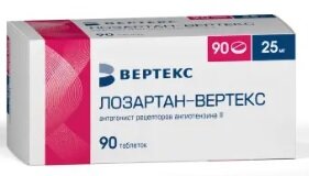 

Лозартан-Вертекс таб. п/п/о 25мг №90