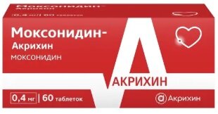 Моксонидин-Акрихин таб.п/п/о 0,4мг №60