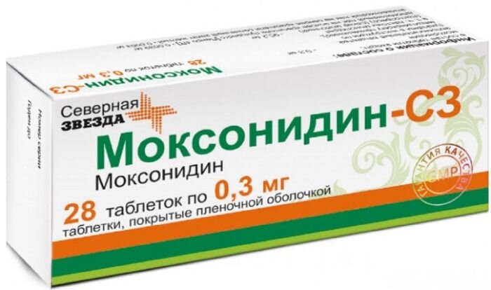 

Моксонидин СЗ таб. п/о 0,3мг №28