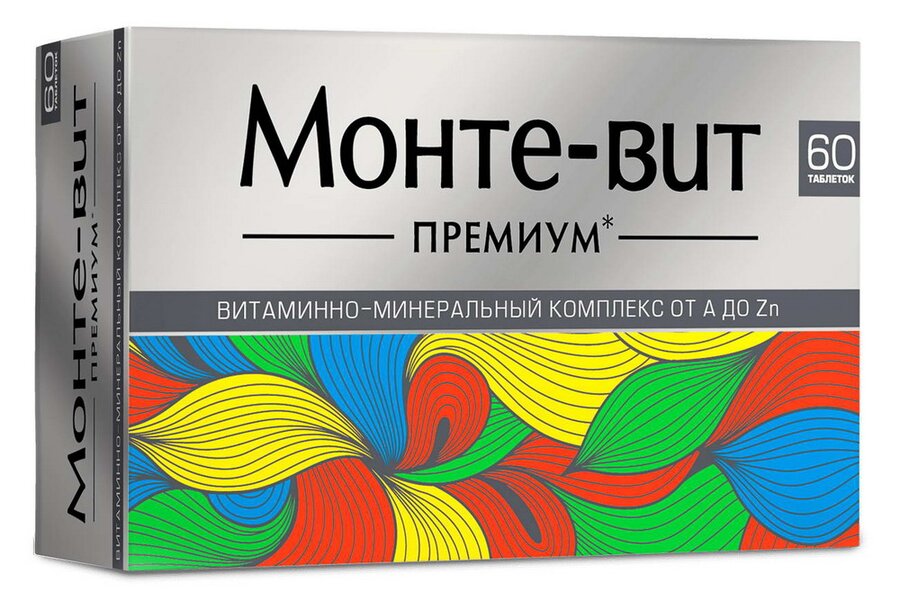 Монте-Вит Премиум Витаминно-Мин. Комплекс А-Zn Таб. №60 По Цене.