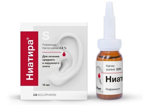 Ниатира кап. ушные 2,6% 10мл