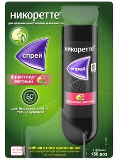 Никоретте Спрей д/мест. прим. 1мг/доза фруктово-мятный 150 доз