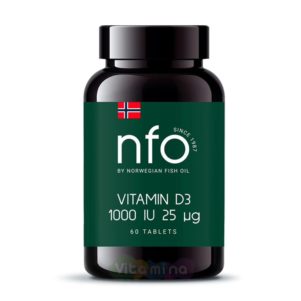 Норвегиан Фиш Ойл витамин Д3 1000МЕ таб.№60 исландия